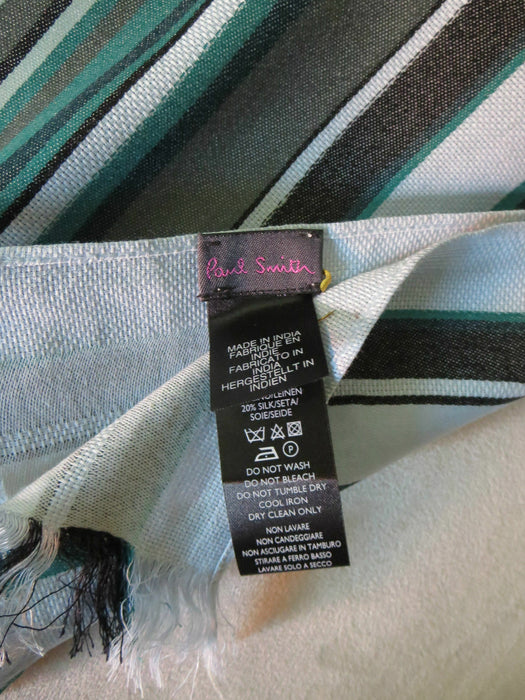 Paul Smith Scarf Women Huge greens & greys Striped  190 x 75cm