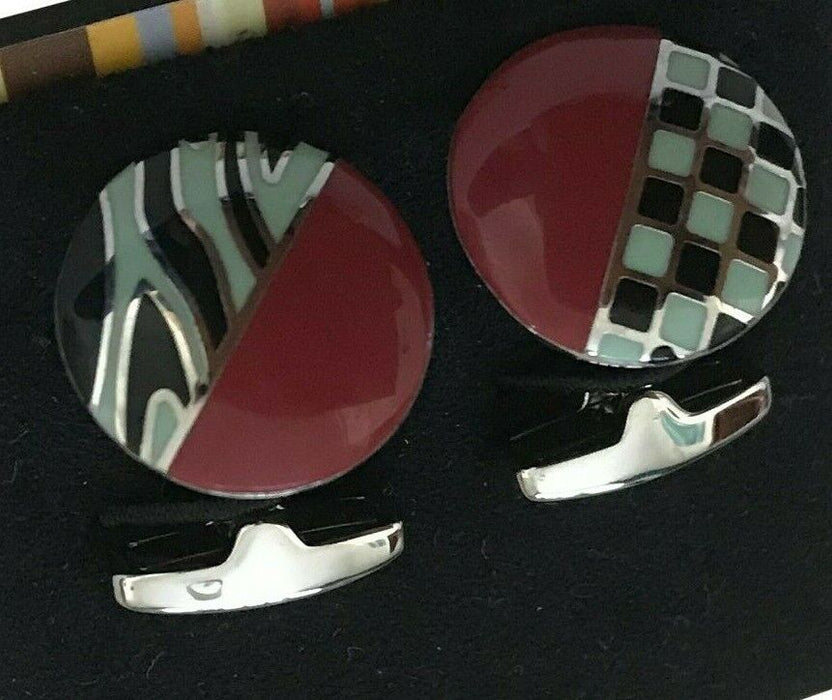 Paul Smith Cufflinks Enamel Deco Graphic