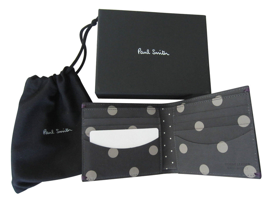 Paul Smith Wallet  Grey Leather  White Dots