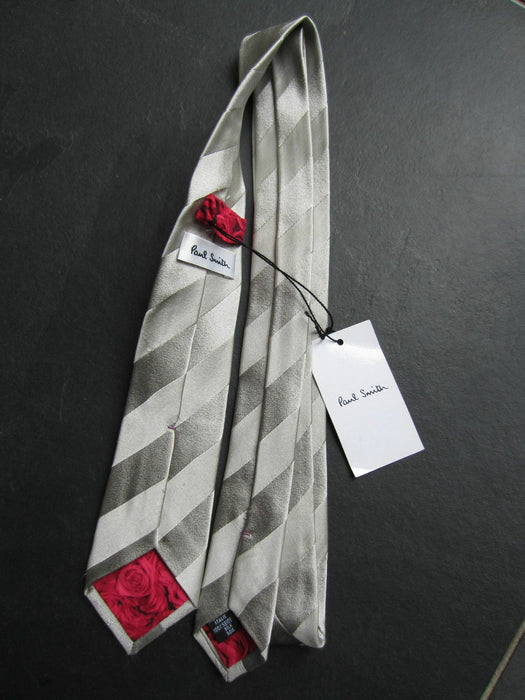 Paul Smith Tie  6cm Grey & Silver thick stripe Narrow Tie