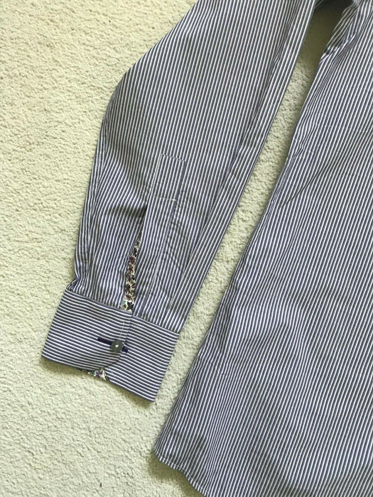 Paul Smith Shirt LONDON LS Purple stripe  Shirt Size 17.5 /44 SLIM fit   p2p 23"