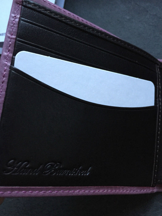 Paul Smith Boxed Wallet 8 Card Slots Burnished Plum Calf Leather  Brown Interior