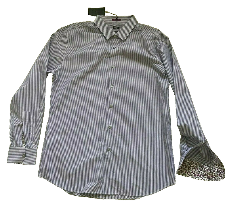 Paul Smith Shirt LONDON LS Purple stripe  Shirt Size 17.5 /44 SLIM fit   p2p 23"