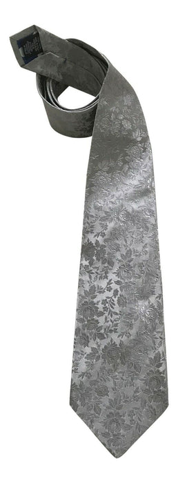 PAUL SMITH Silk TIE Grey Floral with Polka Lining