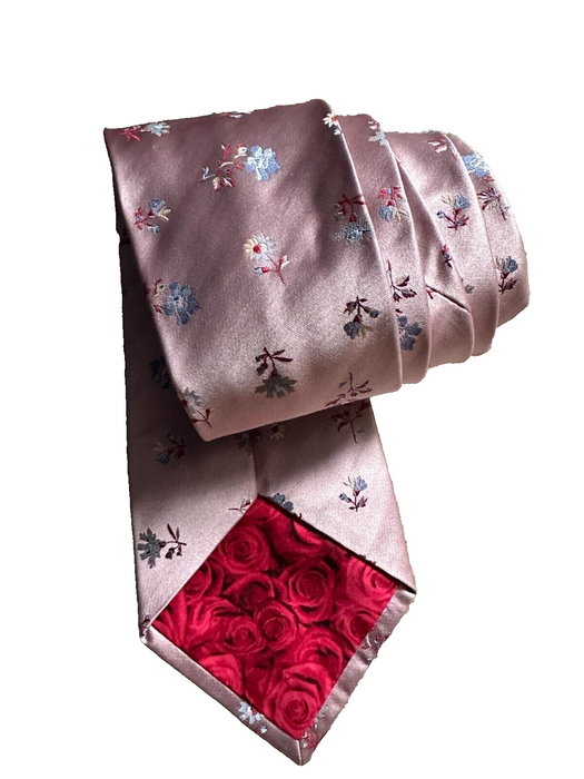 Paul Smith Silk Tie   Pink Floral Classic Tie