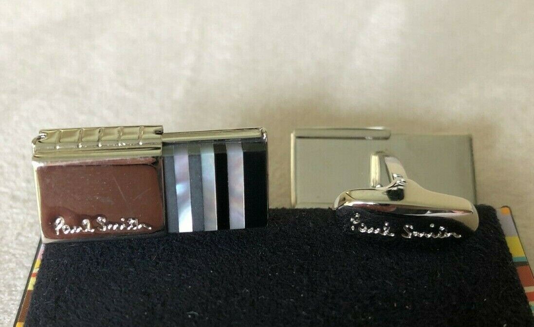 Paul Smith cufflinks SEMI PRECIOUS STONES TWO WAY Black /Black and White