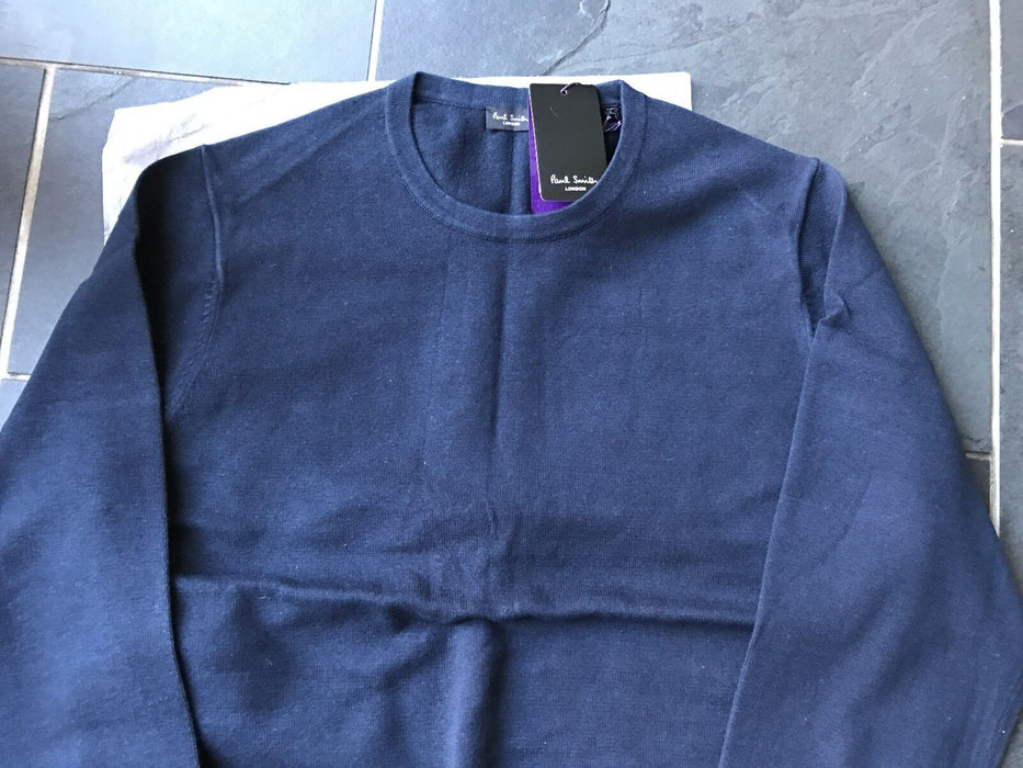 Paul Smith Shirt   "LONDON" Navy Blue  Long Sleeve Crew neck Sweater  Size Small