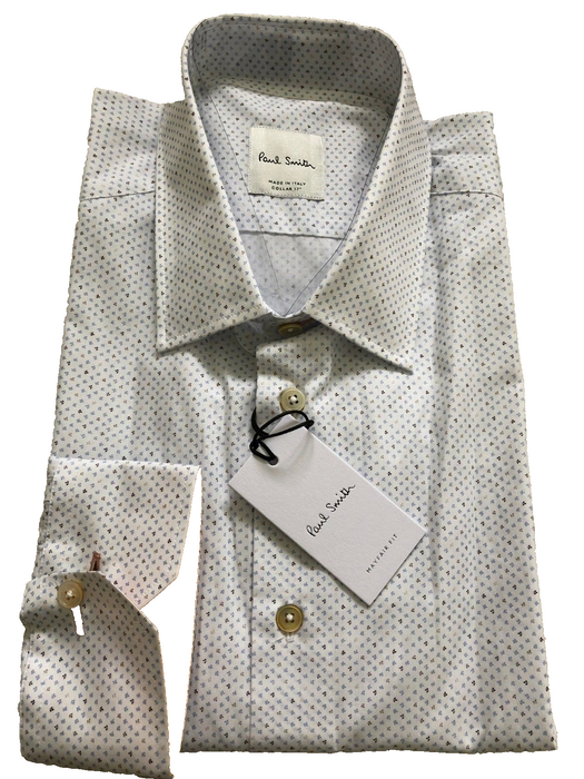 Paul Smith Shirt  Long Sleeve Formal TAILORED fit Shirt  White dot design