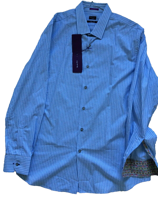 Paul Smith Shirt  LONDON LS Shirt Size 17 / 43 SLIM fit  p2p 22.5"