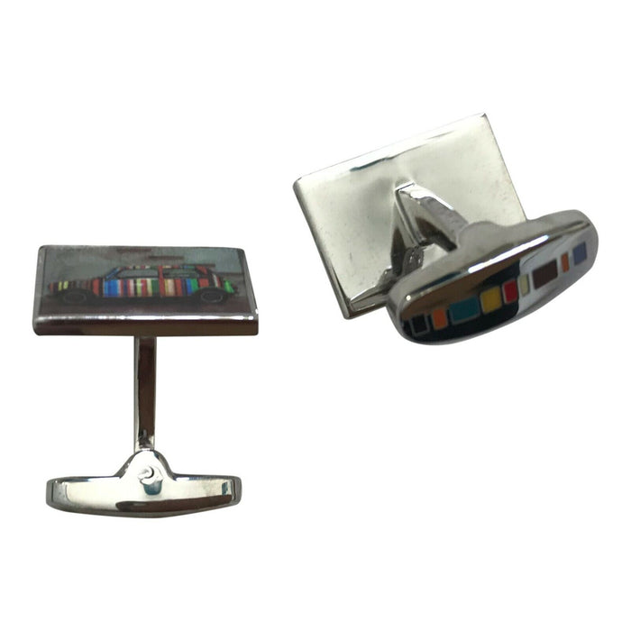 Paul Smith cufflinks Multi stripe rectangle shape MINI Cufflinks