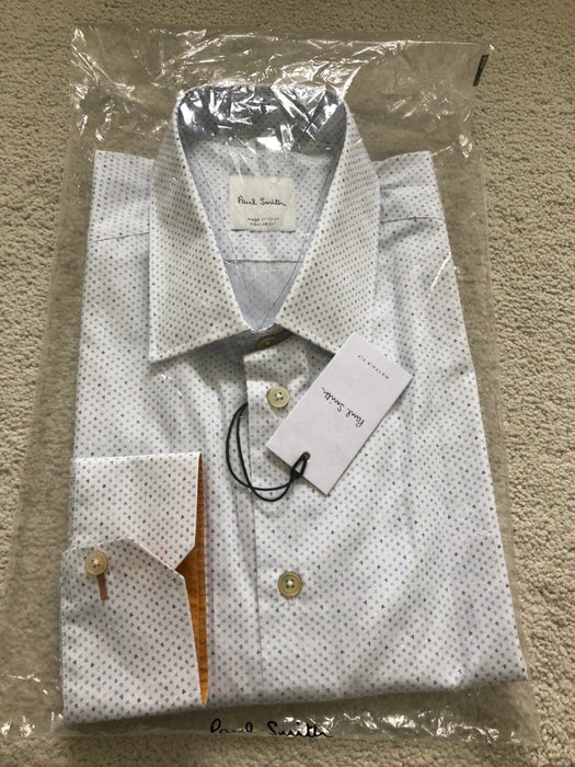 Paul Smith Shirt  Long Sleeve Formal TAILORED fit Shirt  White dot design