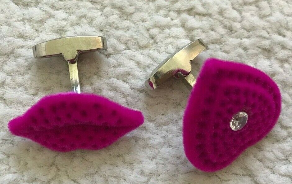 Paul Smith Cufflinks Lips & Heart Pink Velvet Cufflinks