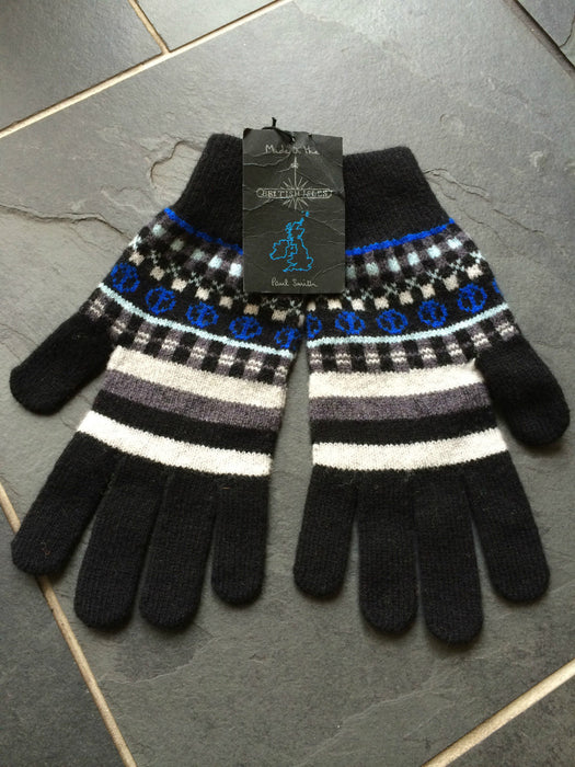 Paul Smith Gloves  Blue FAIRISLE Gloves 100% Wool