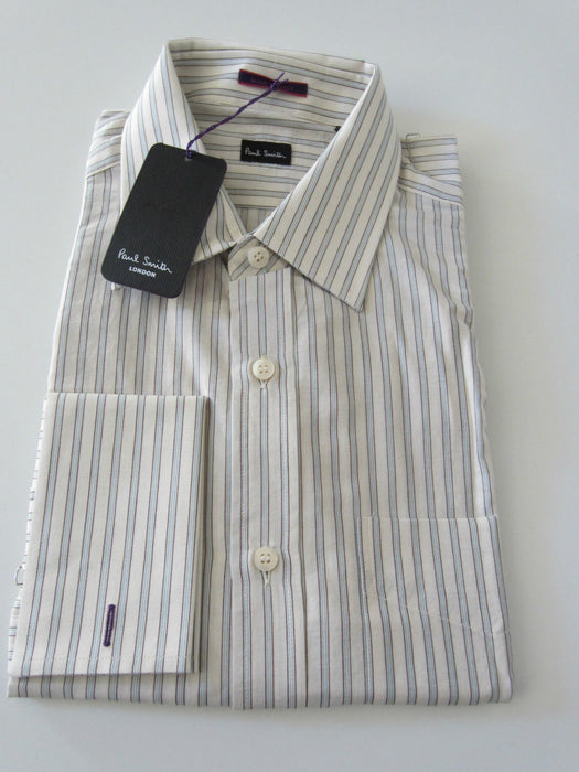 Paul Smith Shirt Classic Stripe Double Cuff LS Size 15.5 / 39  p2p 21.5"