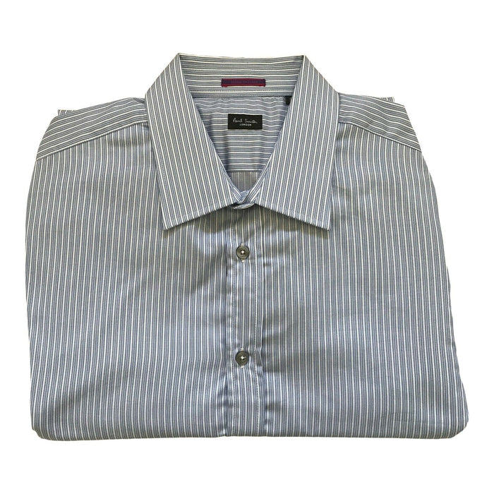 Paul Smith Shirt LONDON LS Shirt striped  Size 17 / 43 SLIM fit  p2p 22.5"