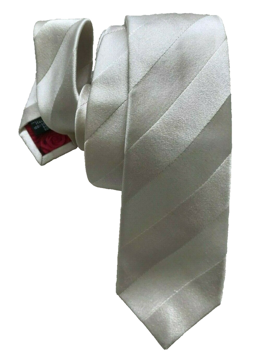 Paul Smith Tie  6cm Grey & Silver thick stripe Narrow Tie