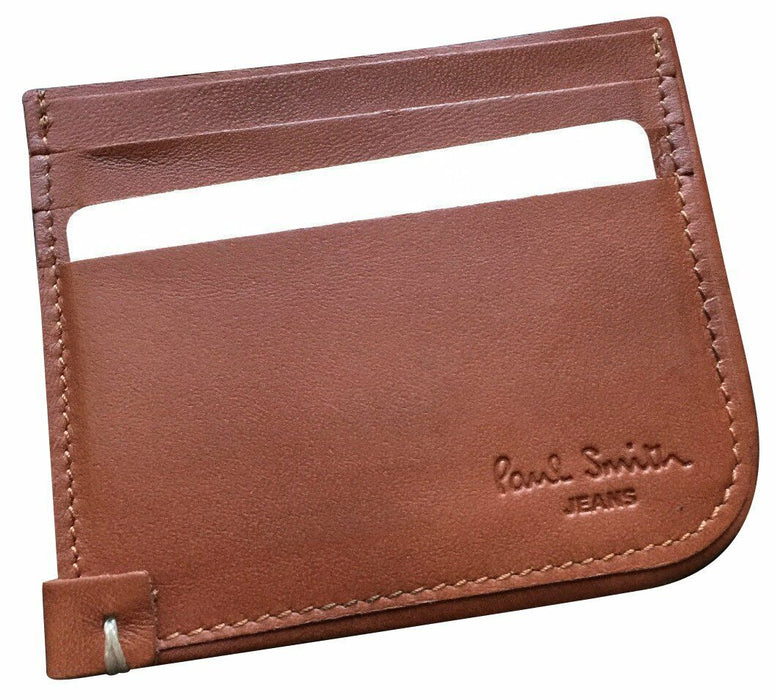 PAUL SMITH card holder TAN with NEON GREEN PREMIUM SPANISH LEATHER Card Holder