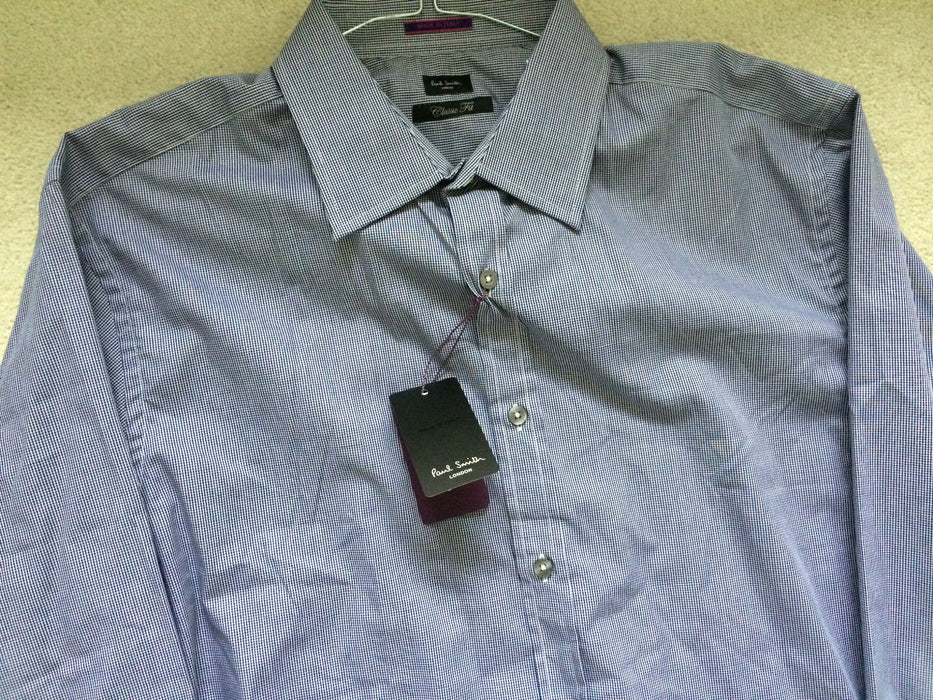 Paul Smith check shirt LONDON LS grey Shirt Classic fit  17 / 43  p2p 22.5"