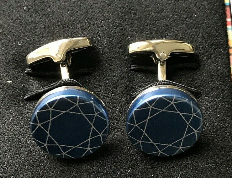 Paul Smith Cufflinks Blue Foil Patterned