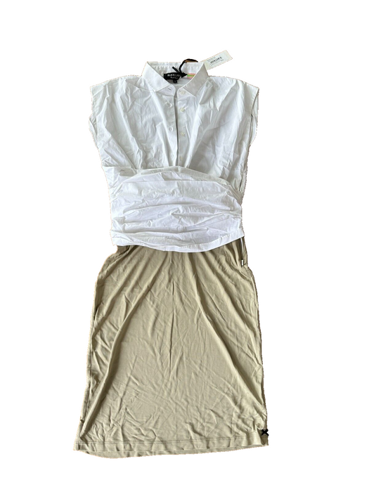 Paul Smith Women White ? Khaki Woven Dress - 42 / 52 UK 10