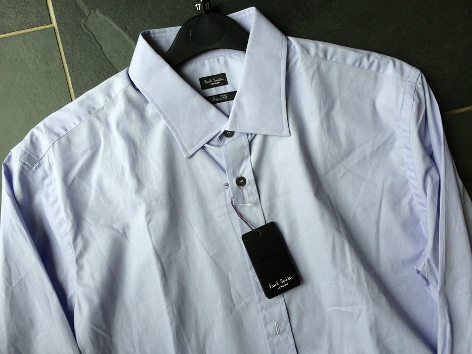 Paul Smith Shirt LONDON LS Shirt SLIM fit cuff detail Size 17 / 43  p2p 22.5"