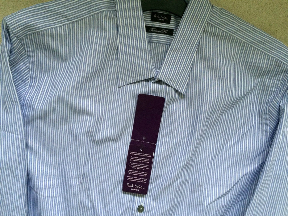 Paul Smith Shirt LONDON Formal LS Classic Stripe Shirt  Size 17 / 43  p2p 22.5"