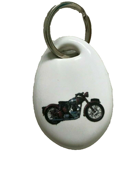 White Ceramic Colour Motorbike keyring PAUL SMITH