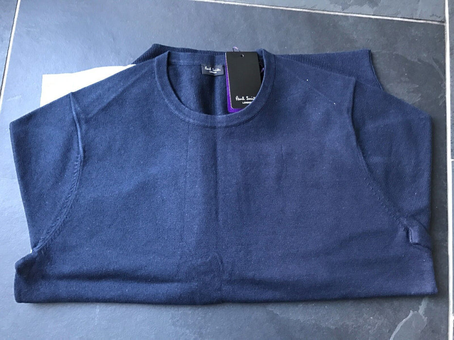 Paul Smith Shirt   "LONDON" Navy Blue  Long Sleeve Crew neck Sweater  Size Small