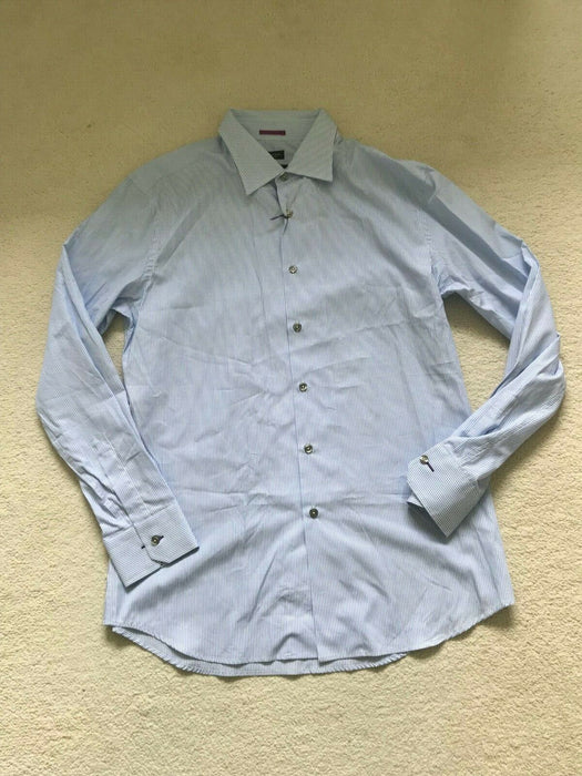 Paul Smith Shirt LONDON LS Shirt striped  Size 17 / 43 SLIM fit  p2p 22.5"