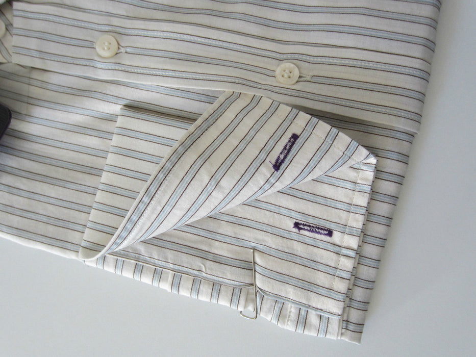 Paul Smith Shirt Classic Stripe Double Cuff LS Size 15.5 / 39  p2p 21.5"