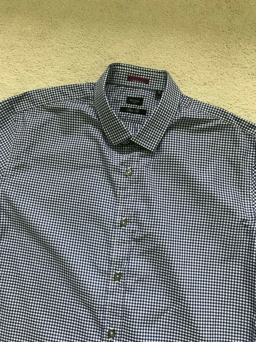 Paul Smith Shirt LONDON LS Shirt Size 17 / 43 SLIM fit Gingham check  p2p 22"