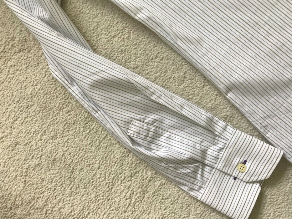 Paul Smith Shirt LONDON fine stripe LS Shirt  Size 16.5 / 42  p2p 22.5"