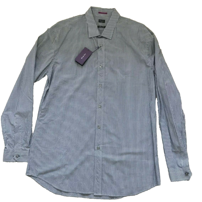 Paul Smith Shirt LONDON LS Shirt grey stripe Size 16.5 / 42  p2p 22" SLIM  fit