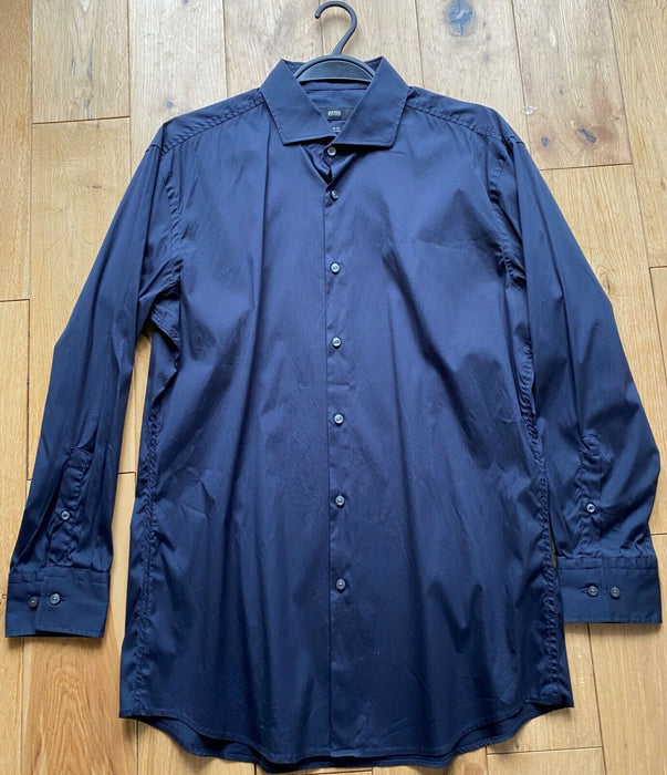 Hugo BOSS Formal Shirt  Navy  Blue  SLIM FIT  size 43