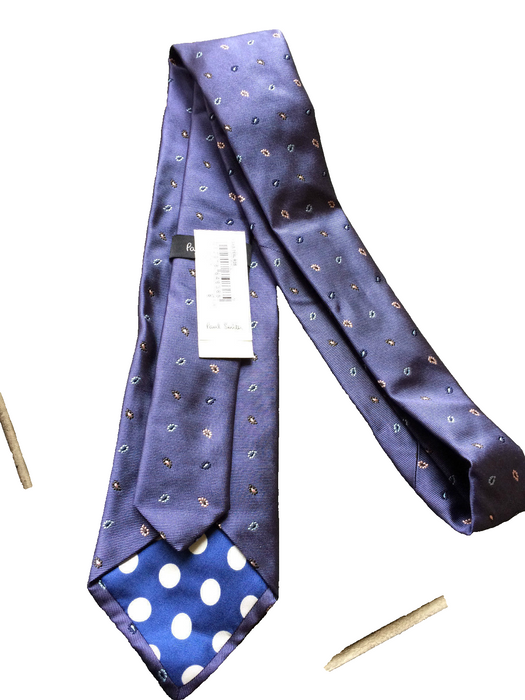 PAUL SMITH Silk Tie Blue TIE 8cm