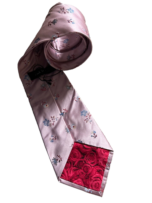 Paul Smith Silk Tie   Pink Floral Classic Tie