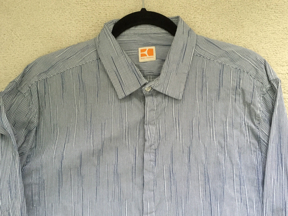 Hugo BOSS ORANGE - Casual Shirt - Blue with stripe SLIM FIT  - Size XL