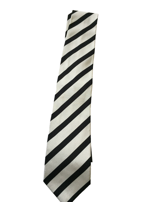 PAUL SMITH 100% Silk Black Stripe with floral lining TIE  9cm