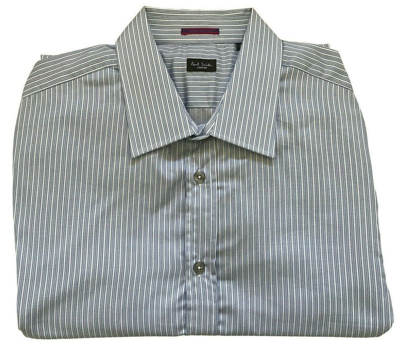 Paul Smith shirt LONDON Formal Classic Shirt  Dbl Cuff  Size 17 / 43  p2p 22.5"