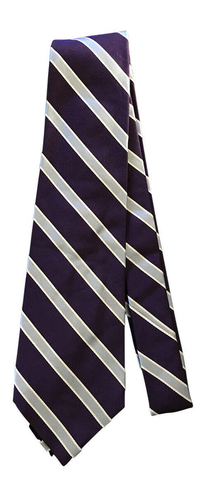 PAUL SMITH Silk TIE British Collection Purple with Light blue stripe 9cm width