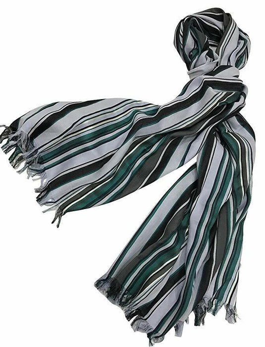 Paul Smith Scarf Women Huge greens & greys Striped  190 x 75cm