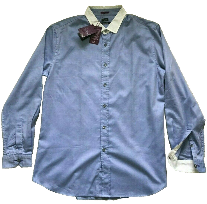 Paul Smith Shirt LONDON LS SLIM fit contrast collar Size 17 / 43  p2p 22.5"