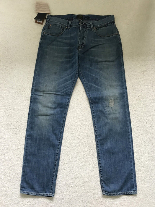 Paul Smith Jeans Relaxed Fit Light Blue Cotton Distressed & Patch  32R" W 33"L