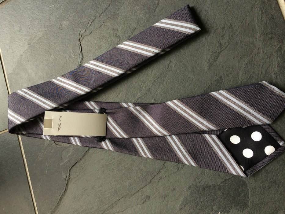 PAUL SMITH Tie Silk Blue Stripe TIE  8cm