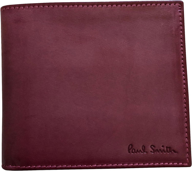 Paul Smith Boxed Wallet 8 Card Slots Burnished Plum Calf Leather  Brown Interior