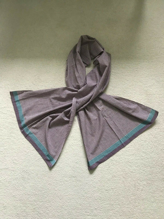 Paul Smith Scarf Jeans 100% Cotton Purple check Scarf 200 x 60 cm