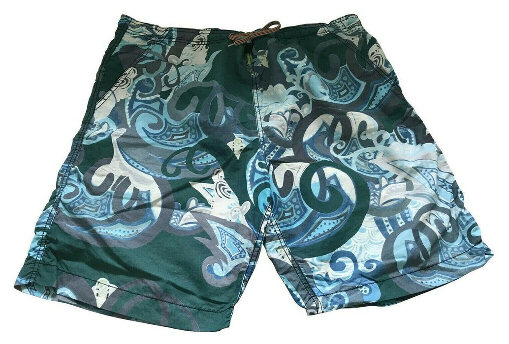 PAUL SMITH MAINLINE Swim Shorts Abstract Patterns Blue Size L