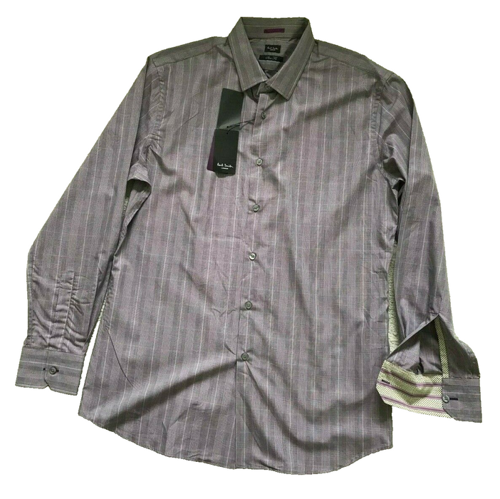 Paul Smith Shirt LONDON LS Shirt  check Size 17 / 43 SLIM fit  p2p 22.5"