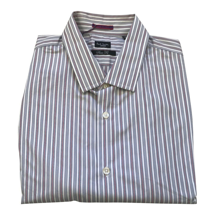 Paul Smith Shirt LONDON LS stripe Shirt 16.5 / 42  SLIM fit  p2p 22" cuff detail