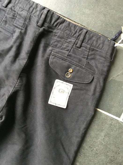 Paul Smith Trousers RED EAR Navy Slim Fit Trousers Brown Buttons 32 L